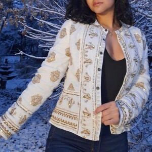 Kiko  Comfort Women's White  Jacket 100 %  Cotton  Size M  # 163 Brand New